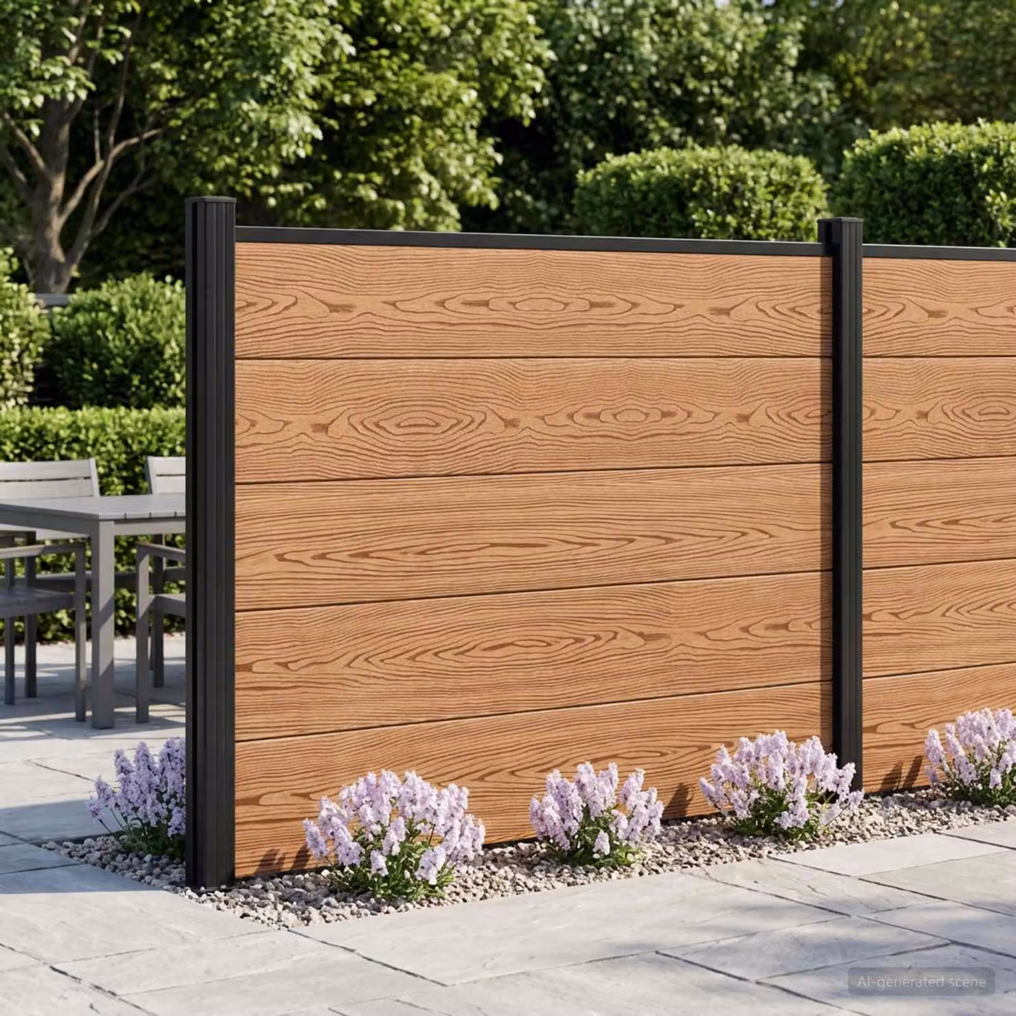 Set di recinzione vidaXL in WPC e alluminio marrone L: 180 cm, H: 105 cm