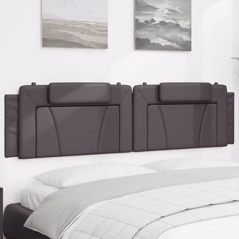 Cuscino Testiera Viana vidaXL in Similpelle Grigio, Larghezza: 200 cm