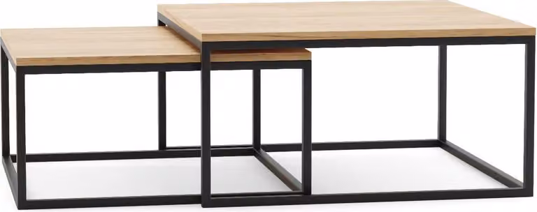 Tavolino FURNLUX Dual Beige e Nero 76cm / Colore principale: Beige / Dimensioni: 76 x 39 x 76 cm