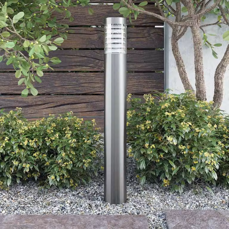 vidaXL Lampione da Giardino Moderno in Acciaio Inossidabile Argento con Attacco E27 e Protezione IP44