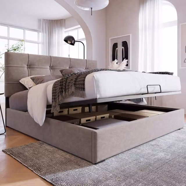 letto imbottito velluto grigio chiaro 140 x 200 cm