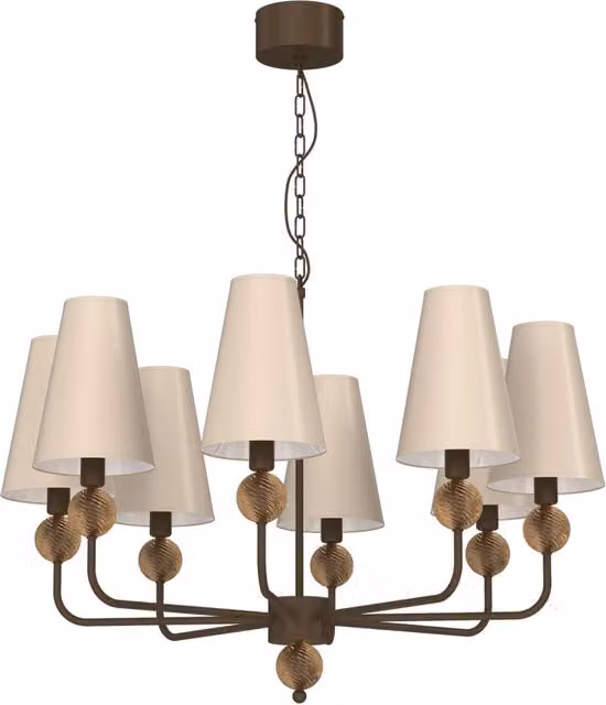 Lampadario decorativo Grenada 8xE14 marrone/beige Luminex