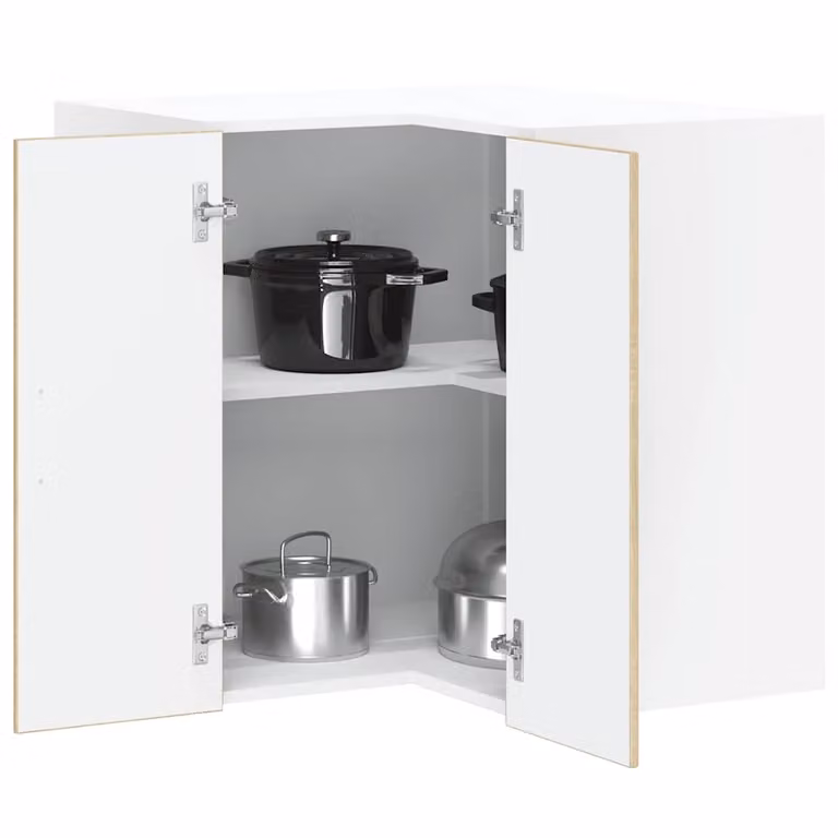 Pensile da cucina ad angolo vidaXL Lucca moderno in MDF bianco e marrone L/P/H: 60 x 57 x 30 cm