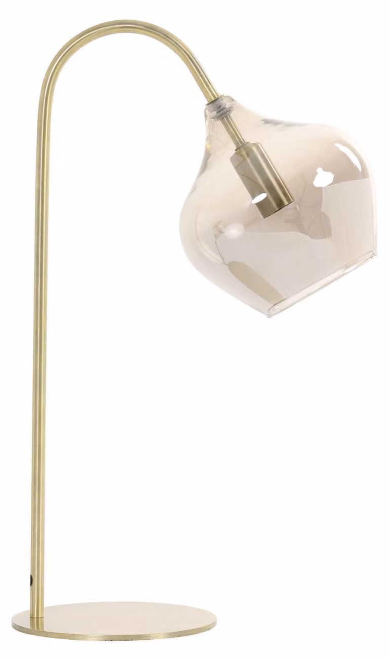 Lampada da tavolo - bronzo - RAKEL - vetro - lampada da scrivania - E14 - 1851465 - Light & Living