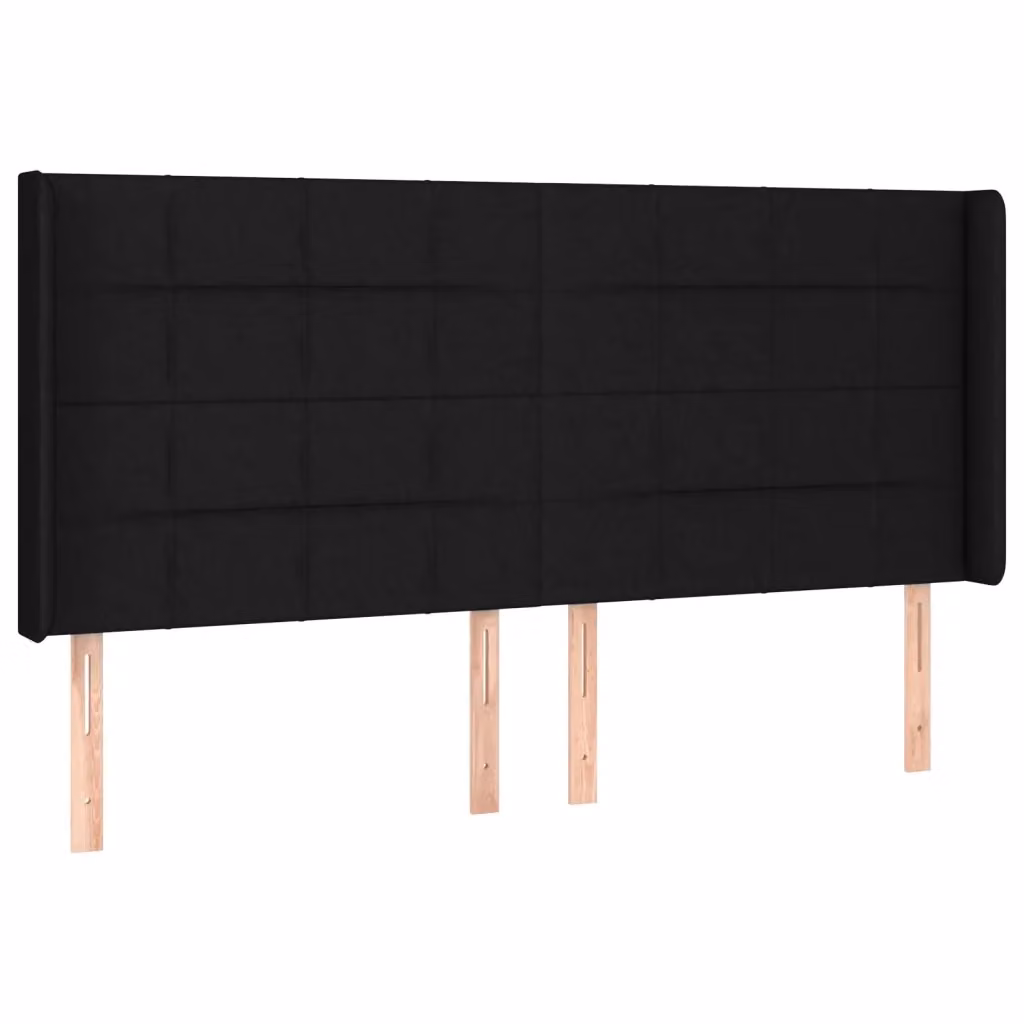 Testiera ad orecchio Design Mania in tessuto nero L: 203 cm, P: 16 cm, H: 118/128 cm – 2