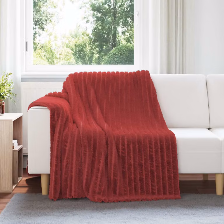 Set di 6 coperte in pile vidaXL colore rosso, L 200 cm x P 150 cm
