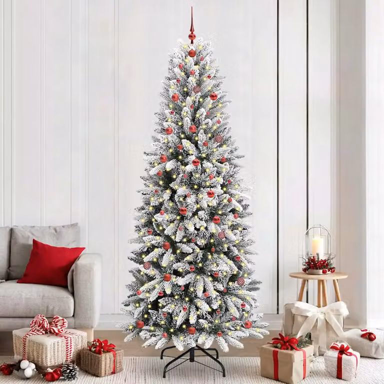 Albero di Natale artificiale moderno vidaXL bianco con 300 LED luce bianca calda, Altezza: 240 cm