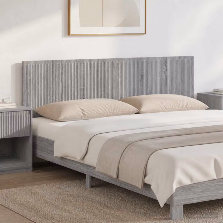 Testiera da muro vidaXL EDE in legno ingegnerizzato grigio con ripiano integrato