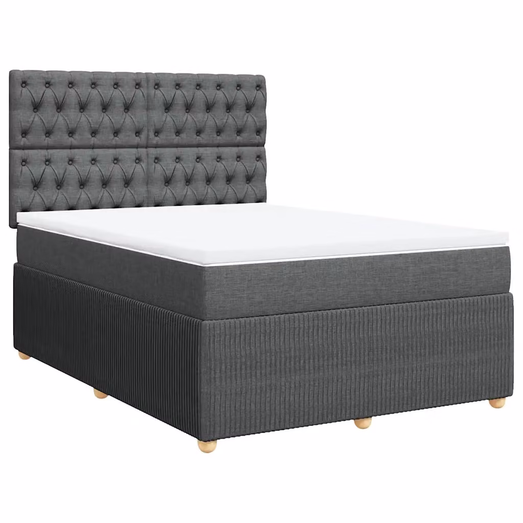 Letto con Giroletto a Molle e Materasso Ibrido vidaXL, Grigio e Bianco, L/P/H: 140 x 200 cm – 2
