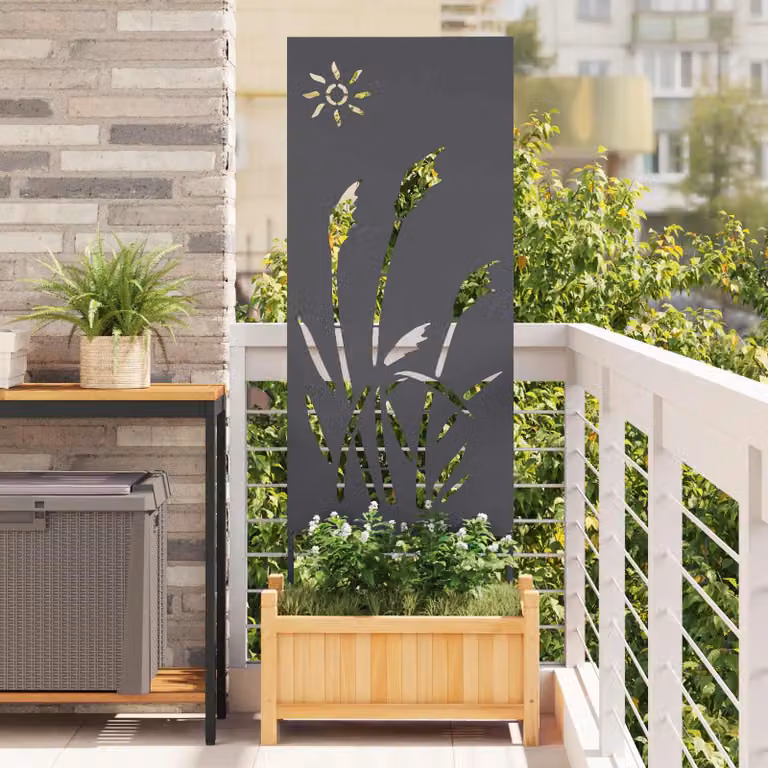 Schermo per privacy da giardino vidaXL in acciaio traforato antracite L: 50 cm, H: 140 cm