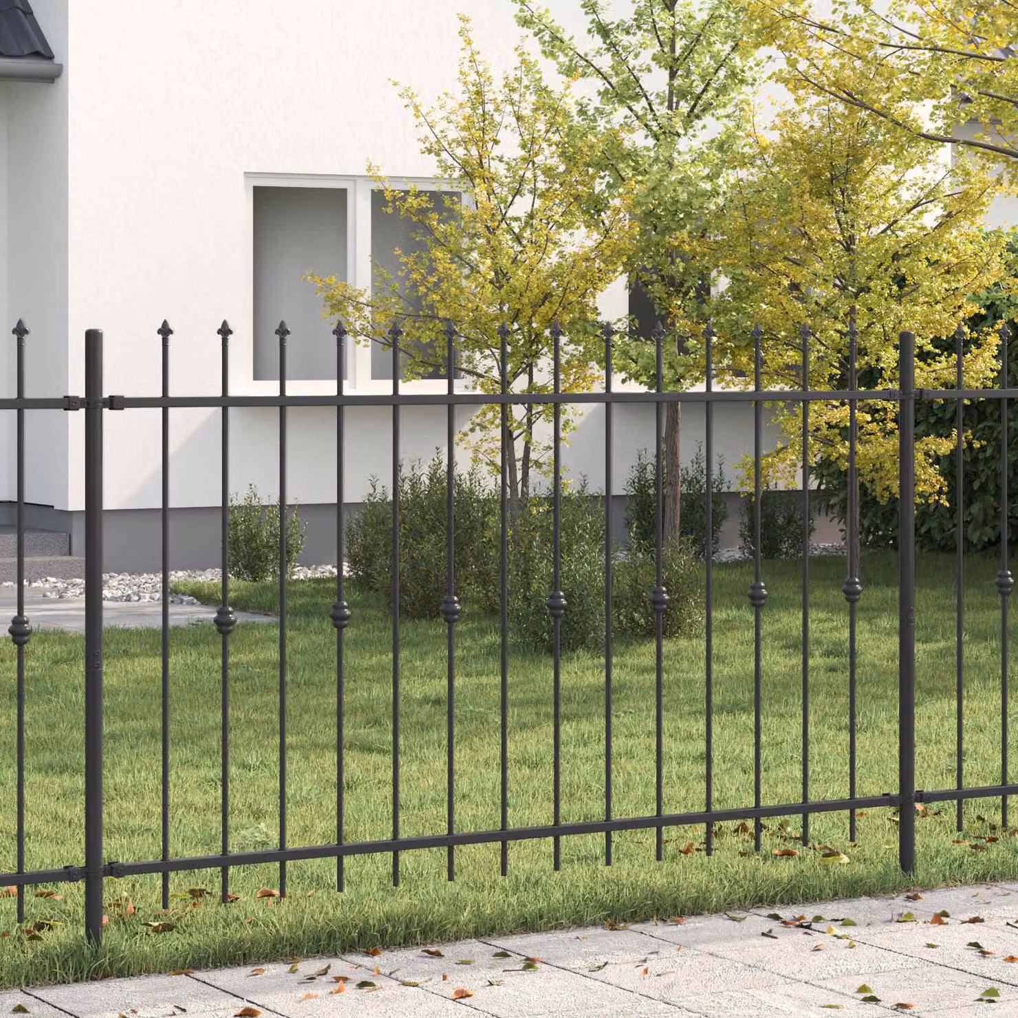 Maison Exclusive - Recinzione a pannelli ASTEN, 200 x 116 cm, acciaio verniciato a polvere, colore nero