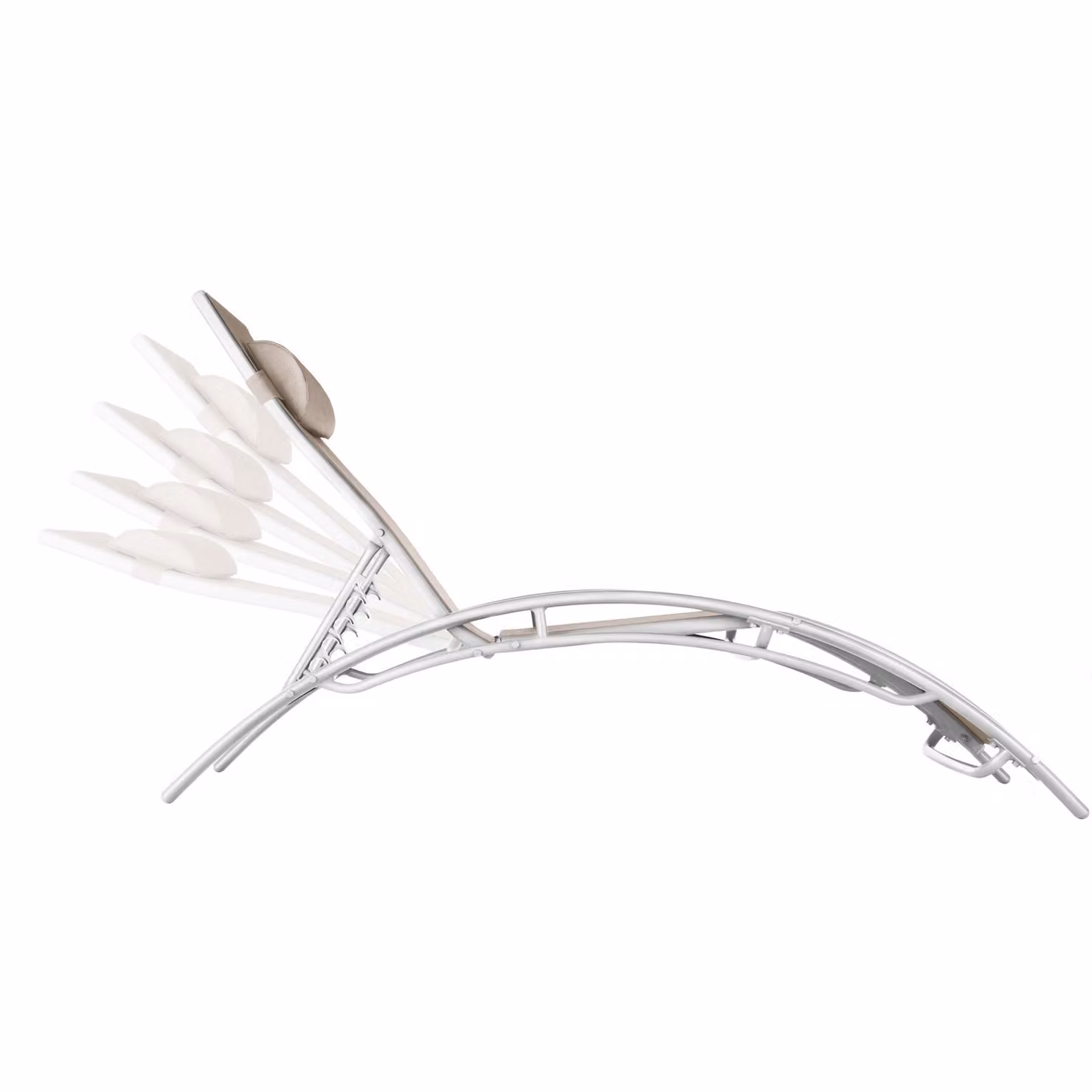 Set di 2 lettini da giardino TecTake in alluminio con poggiatesta regolabile e tessuto textilene, colore beige – 3