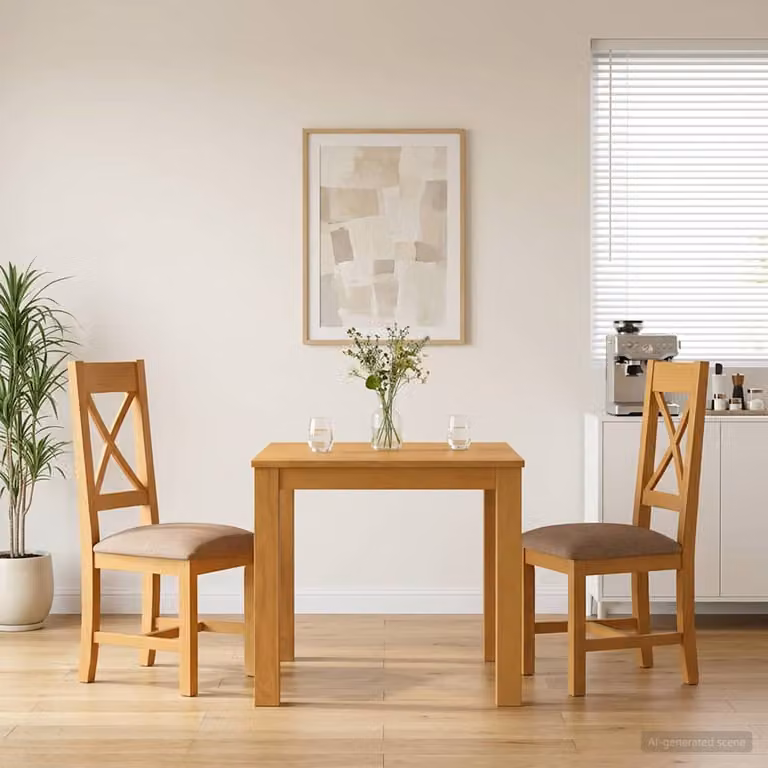 Set da pranzo vidaXL composto da tavolo rettangolare e 3 sedie in legno di quercia, colore grigio e marrone