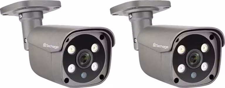 Techage 5MP telecamera di sorveglianza, audio bidirezionale, visione notturna intelligente, 2pcs 5MP