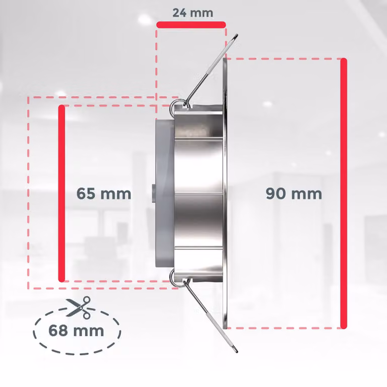 B.K. Licht Set di 12 faretti LED da incasso Slide, nichel opaco, 3.000 K Slide, Alluminio / Grigio / Zincato, Soggiorno / Sala da pranzo, Plastica