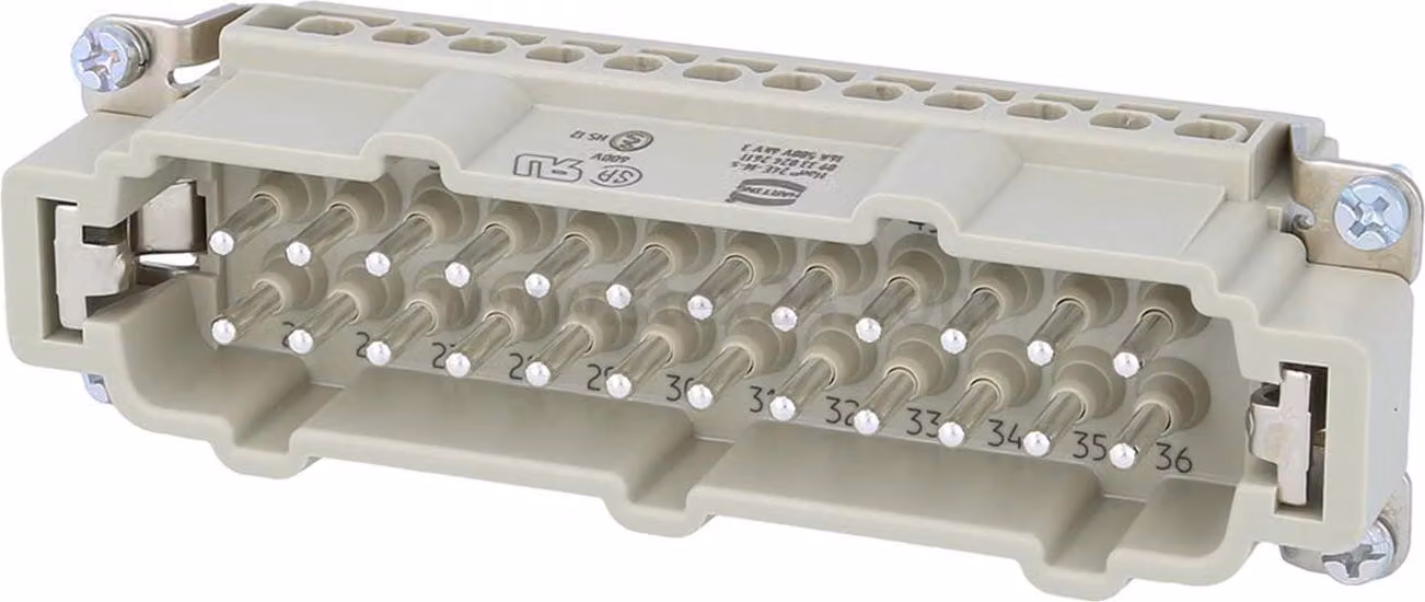 HARTING Han 24E inserto maschio (M) connessione a vite, 24 poli + PE 500 V, 16 A - 1 pezzo