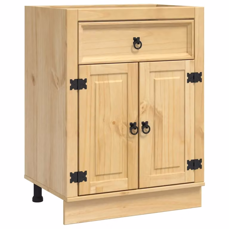 Armadietto a parete vidaXL in legno di pino marrone con ante a battente per cucina e sala da pranzo L: 60 cm, P: 46 cm, H: 81,5 cm