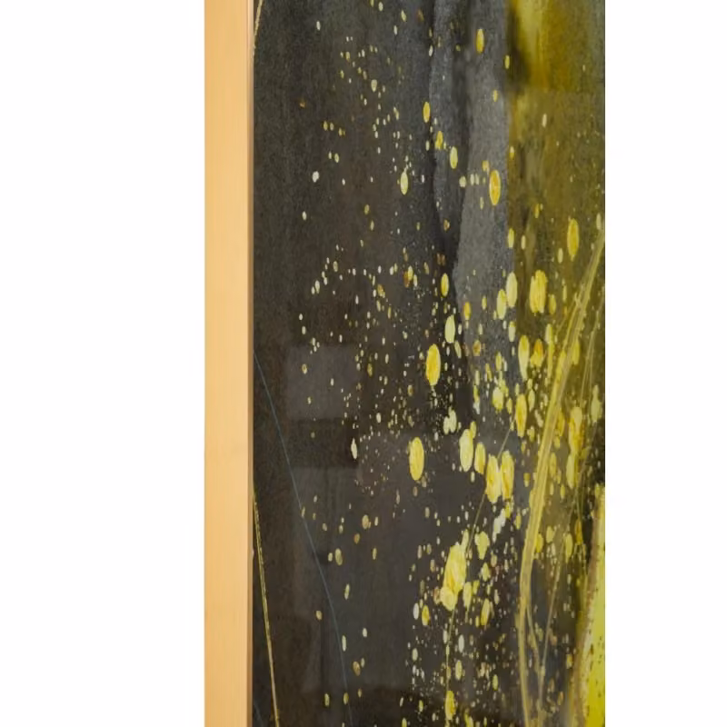 Pannello in vetro con cornice Sunny di Mauro Ferretti, design astratto multicolore oro e giallo, L 80 cm, P 3,5 cm, H 120 cm – 2
