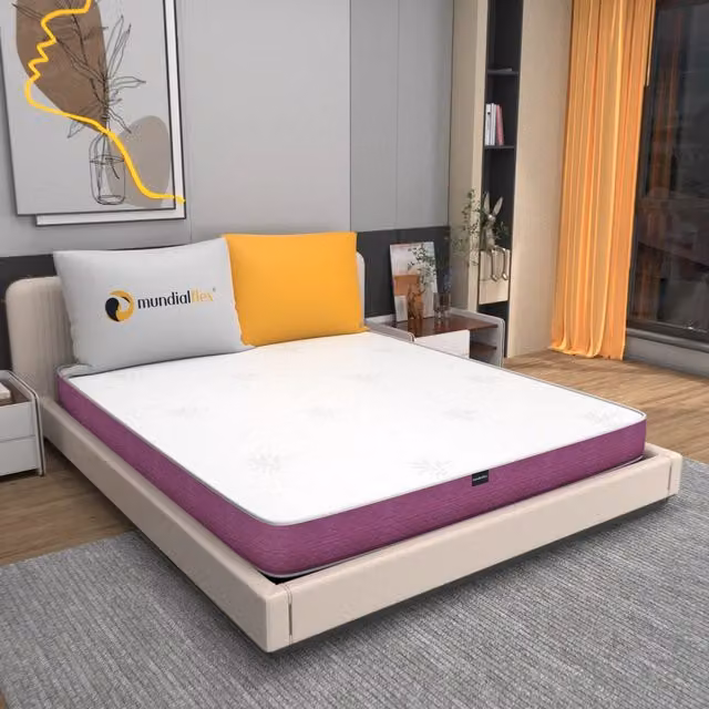 Materasso Memory Viscoelastico Mundialflex Bianco, Antibatterico e Arrotolabile, L/P/H: 120 x 200 x 18 cm