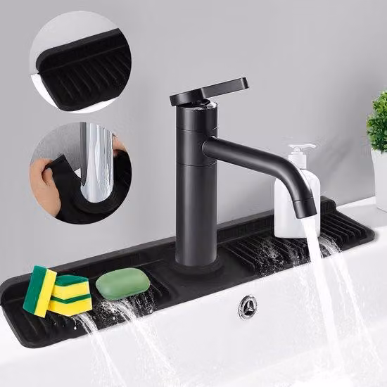 Tappetino protettivo in silicone per la cucina, asciugatura rapida del lavello grazie al rivestimento in silicone antischiuma