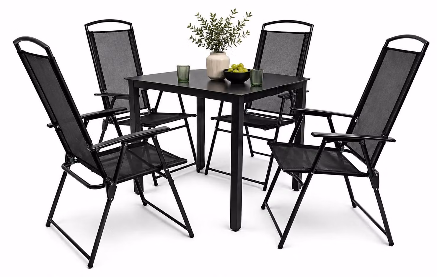 Set 5 pezzi mobili da giardino | gruppo posti a sedere gruppo da pranzo | 1x tavolo, 4x sedie | dimensioni tavolo ca. H. 76 x W. 80 x D. 80 cm | Hochlehner Set 80S