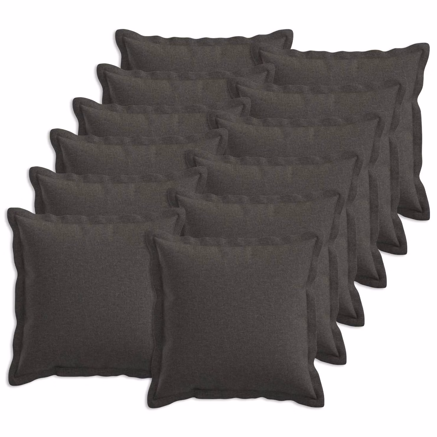 Set di 12 federe quadrate vidaXL HOUTEN in poliestere, Grigio, 50 x 50 cm