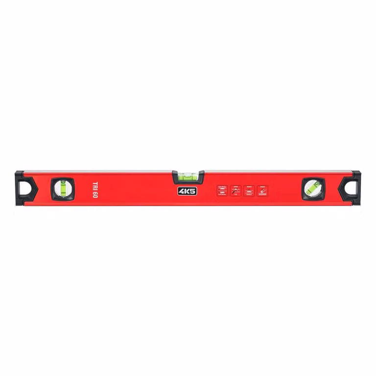 4K5 Tools Rechteckprofil Wasserwaage TRI (Länge 80 cm, Horizontal-, Vertikal)