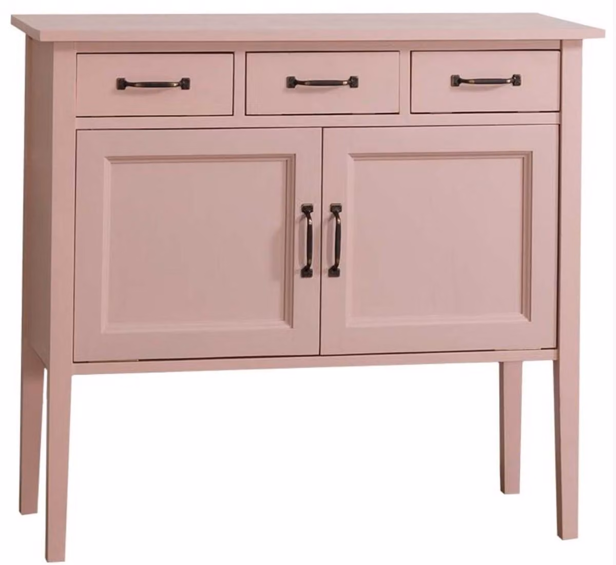Casa Padrino cassettiera in stile country con 3 cassetti e 2 ante Rosa 100 x 41 x H. 90 cm - Mobili in stile country