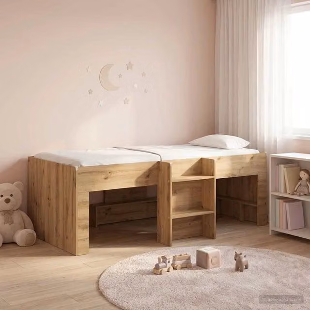 Letto Alto per Bambini Rovere Artigianale 80 x 200 cm 3422554