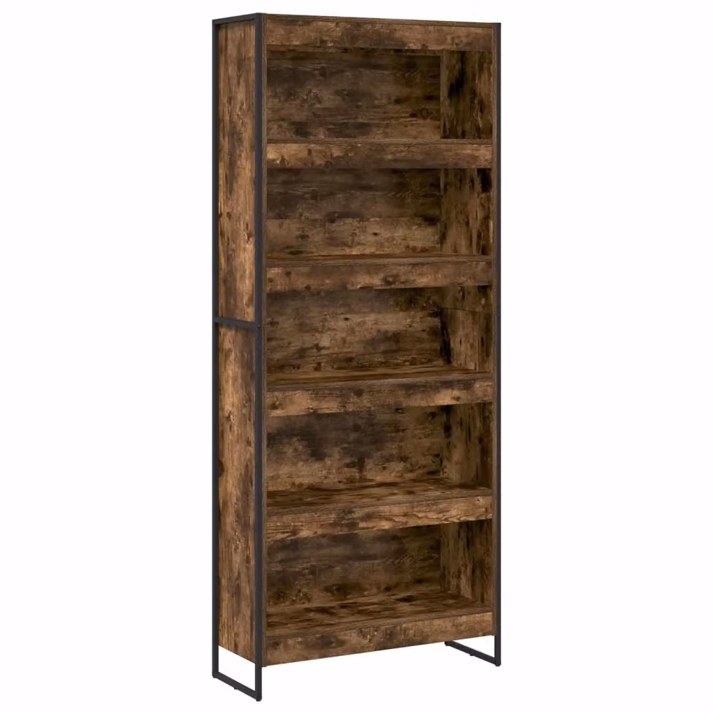 Armadio per Libri Industrial vidaXL in MDF e Metallo, Marrone, L 80 x P 30 x H 189,5 cm – 2