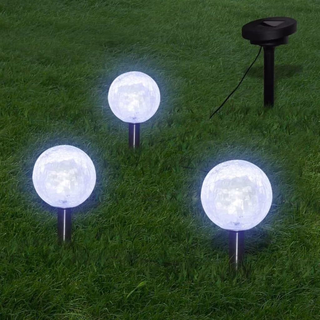 The Living Store Solar globe 3 luci da giardino a LED con picchetto a terra e pannello solare