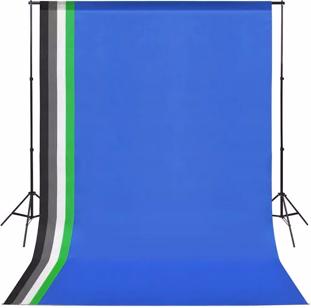 Kit di Illuminazione per Studio Fotografico vidaXL con Treppiede Regolabile e Lampadine Incluse in Colore Nero – 1