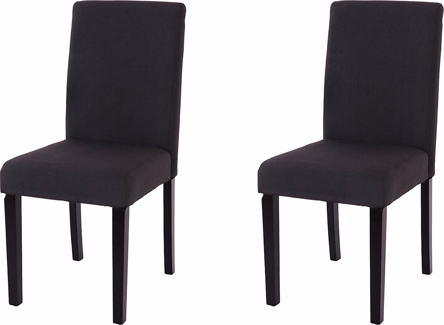 Set di 2 sedie da sala da pranzo Sedie da cucina classiche e intramontabili | A x L x P 90 x 43 x 56 cm | Altezza seduta 45 cm | Tessuto | Gambe scure | Nero