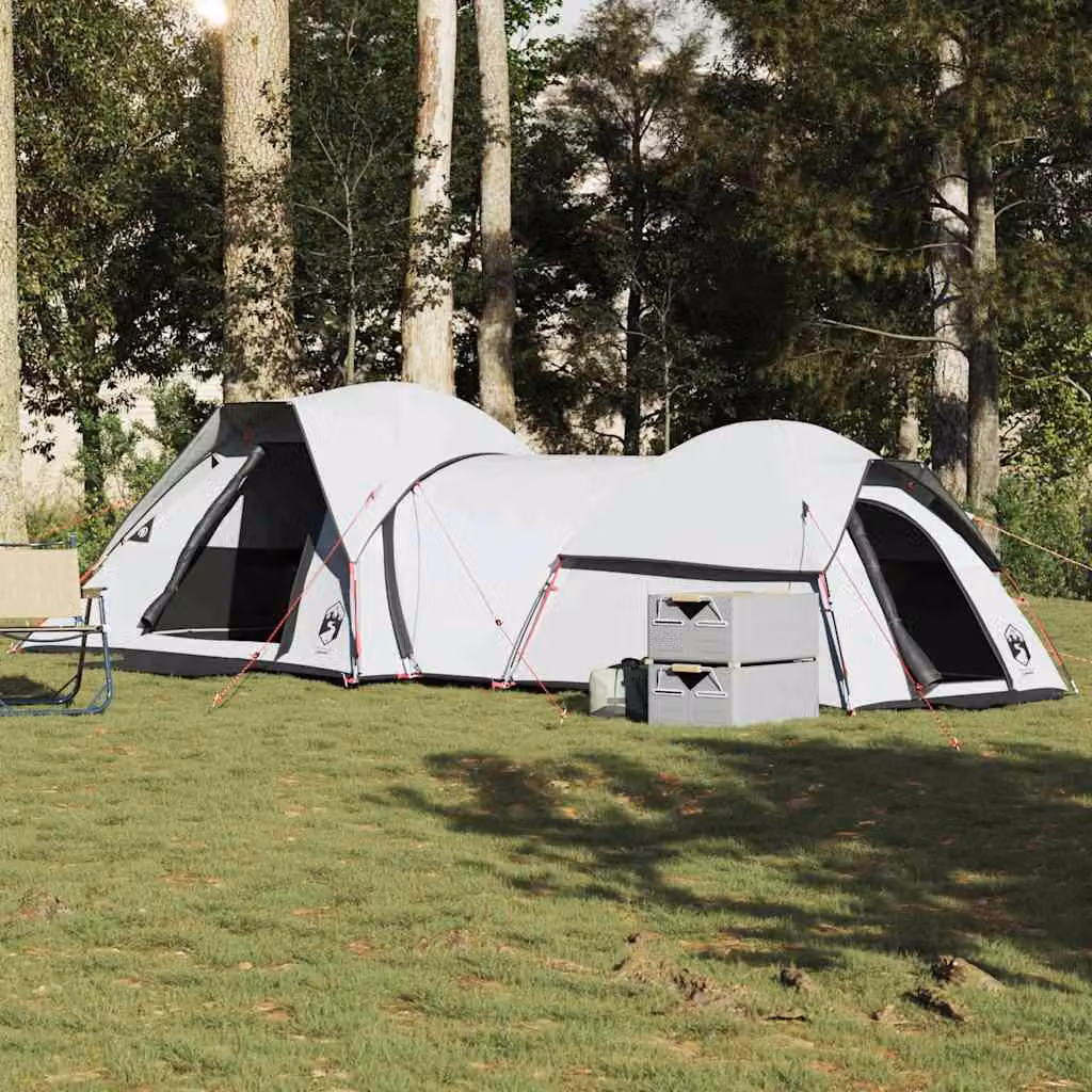Tenda da campeggio vidaXL per 5 persone bianca in tessuto oscurante e impermeabile