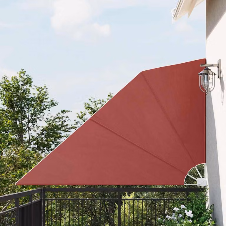 vidaXL Tenda Laterale Pieghevole per Balcone in Poliestere e Acciaio, Colore Arancione/Rosso, L: 240 cm, H: 160 cm