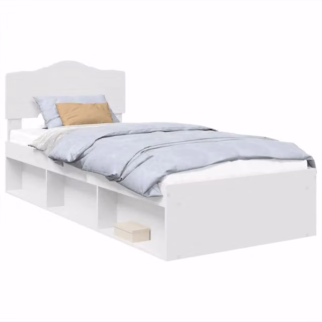 Letto singolo | Letto per adulti | Struttura del letto Bianco 75 x 190 cm Pino massello