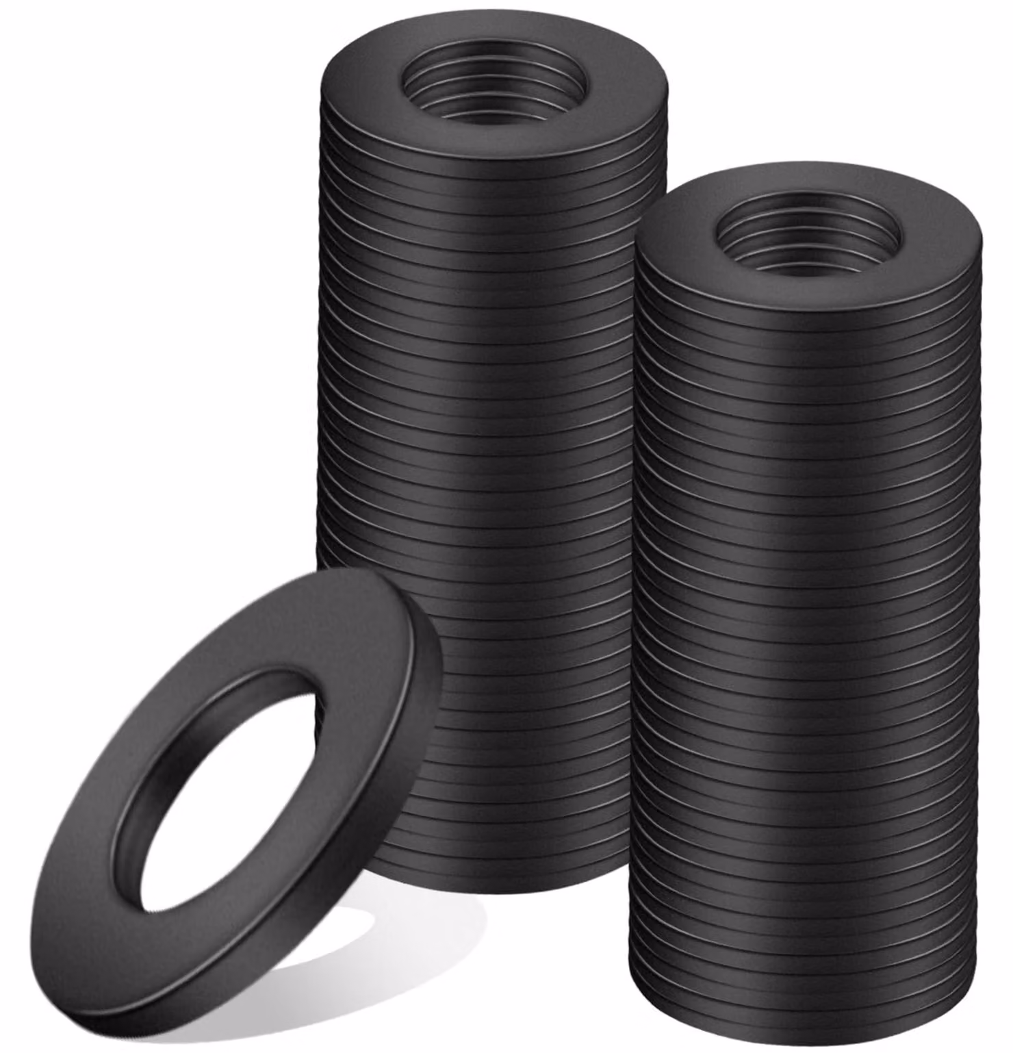 Rondelle piatte M8 x 16 mm - Acciaio al carbonio nero - confezione da 80 pezzi