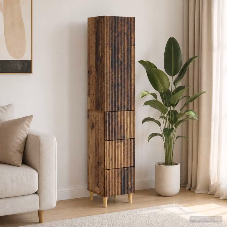 Set di 2 armadi da parete vidaXL in legno e MDF marrone con ripiani e cassetti per soggiorno o esterno L/P/H: 90,0 x 34,5 x 33,0 cm