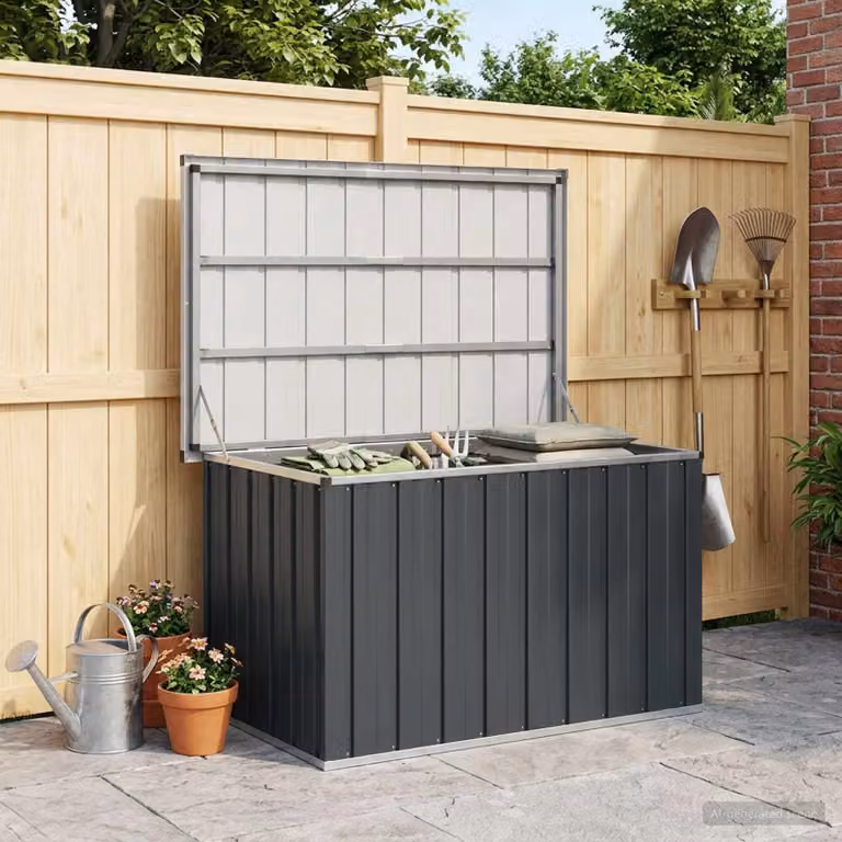 vidaXL Baule da Giardino Antracite L: 109 cm, P: 67 cm, H: 65 cm
