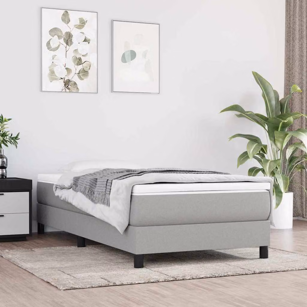 vidaXL Materasso Ibrido in Tessuto Grigio e Bianco L: 190 cm, P: 100 cm, H: 20 cm