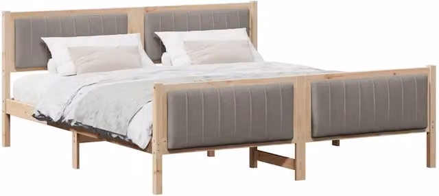 Letto matrimoniale | Letto per adulti | Struttura del Letto con testiera Marrone e taupe 180 x 200 cm
