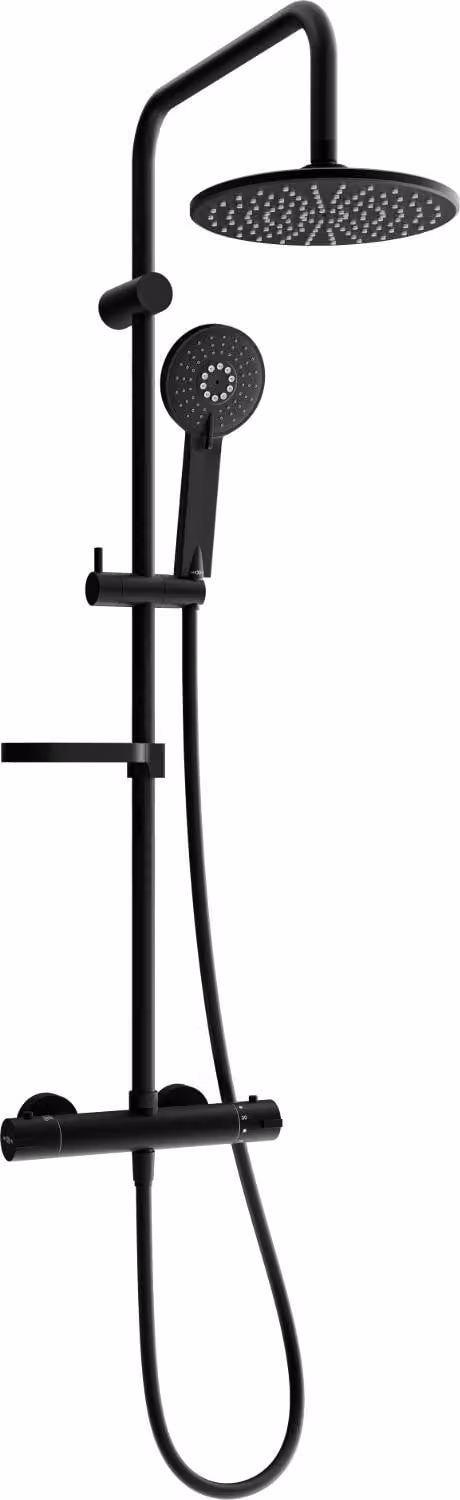 Mexen KX40 set doccia esterno con soffione e miscelatore termostatico, nero - 771504091-70