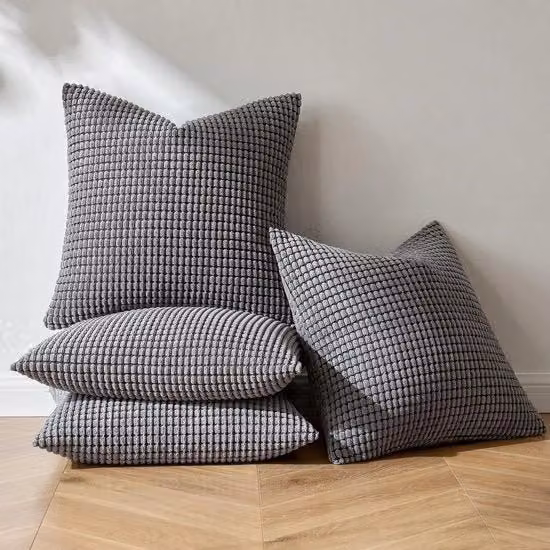 Set di 4 cuscini di corduroy decorativi - 45 x 45 cm