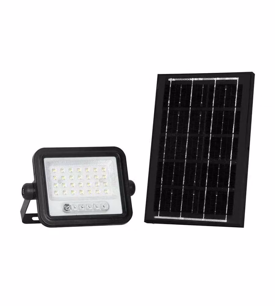 V-TAC Faro LED 200W con Pannello Solare Nero 2000-8000K 1700LM