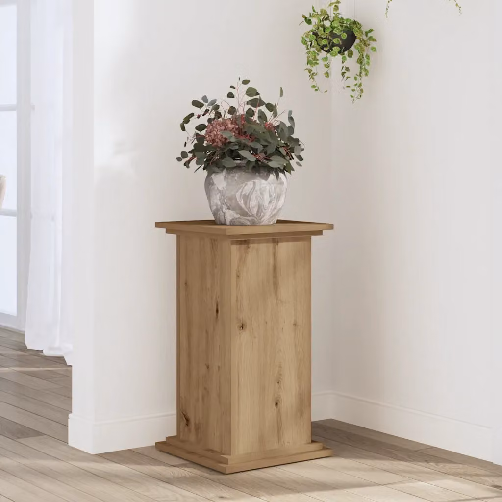 vidaXL Supporto per piante moderno in legno color rovere, L/P/H: 33 x 33 x 60 cm