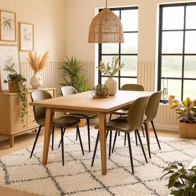 Set di 4 sedie da pranzo imbottite in tessuto soft touch effetto velluto sabbia Callisto con struttura in metallo facili da pulire | Duzzle