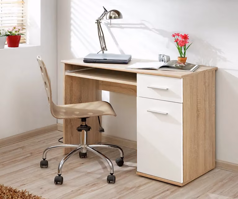 Scrivania EMAN - rovere sonoma / bianco