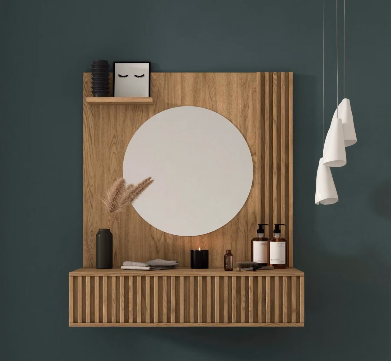 Tavolo da toeletta sospeso ISADORA - rovere artigianale