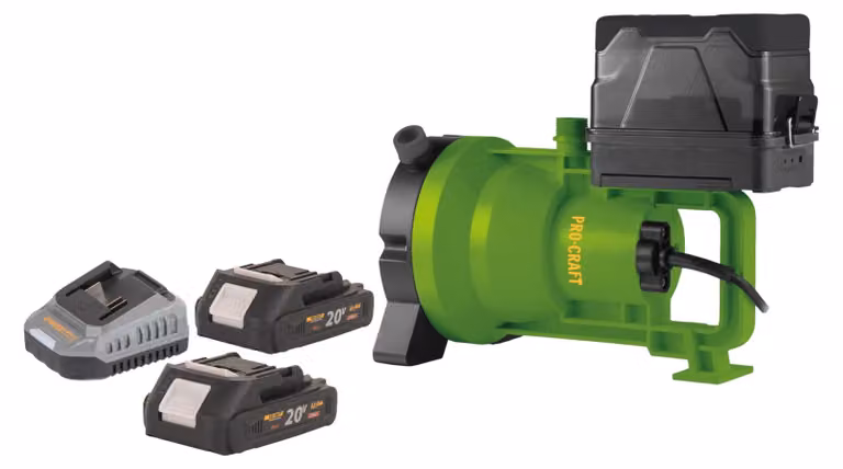 Pompa sommersa a batteria Procraft CPN21bb 20 V 3200 l/h + 2 batterie da 2,0 Ah + caricabatterie
