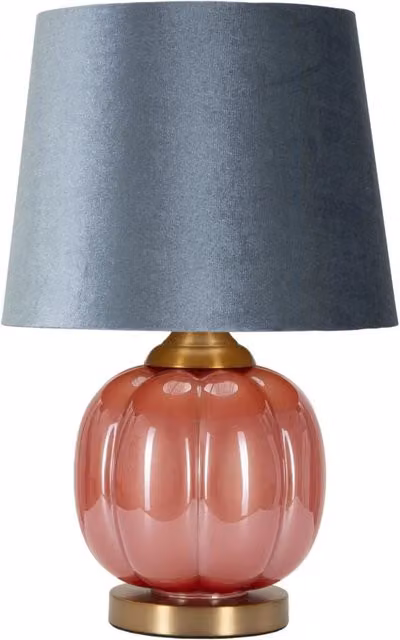 Lampada da tavolo Helene Ball Charme1921 in vetro e metallo, colore rosso e oro, L: 32,5 cm, H: 50 cm